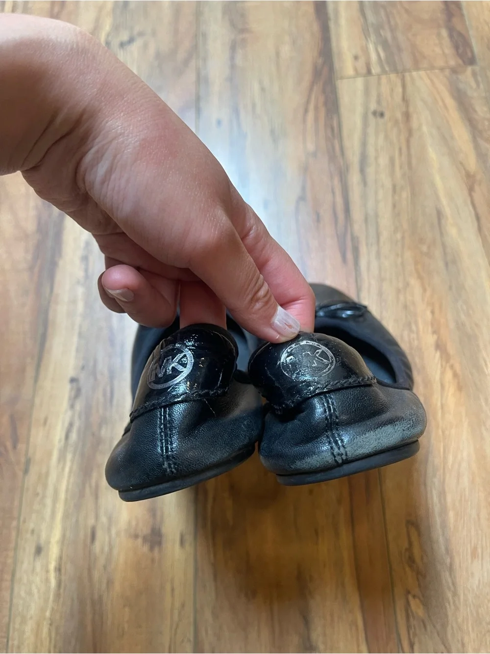 Michael Kors Black Cap Toe City Ballet Flats Fits US 7.5-8